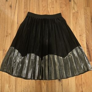 Angie Black and Silver A-Line Skirt - Size M